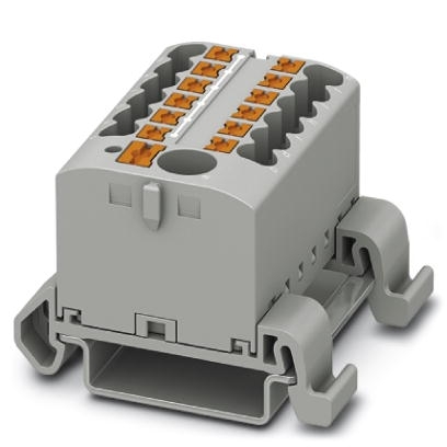 Phoenix Contact Finger-Safe Power Distribution Block; PTFIX 6/12X2.5-NS35A GY; 41A; 13-Pole; Push-In Terminals; 1/1 Line/Load Terminal Openings; DIN Rail - Lengthwise Mount